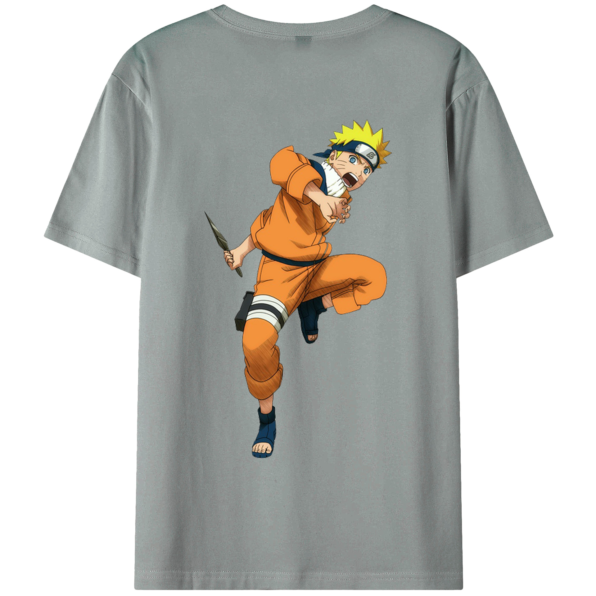 （画像用） NARUTO -ナルト- うずまき ナルト Uzumaki Naruto 綿100％ メンズ半袖Tシャツ（バックプリント） 通気性